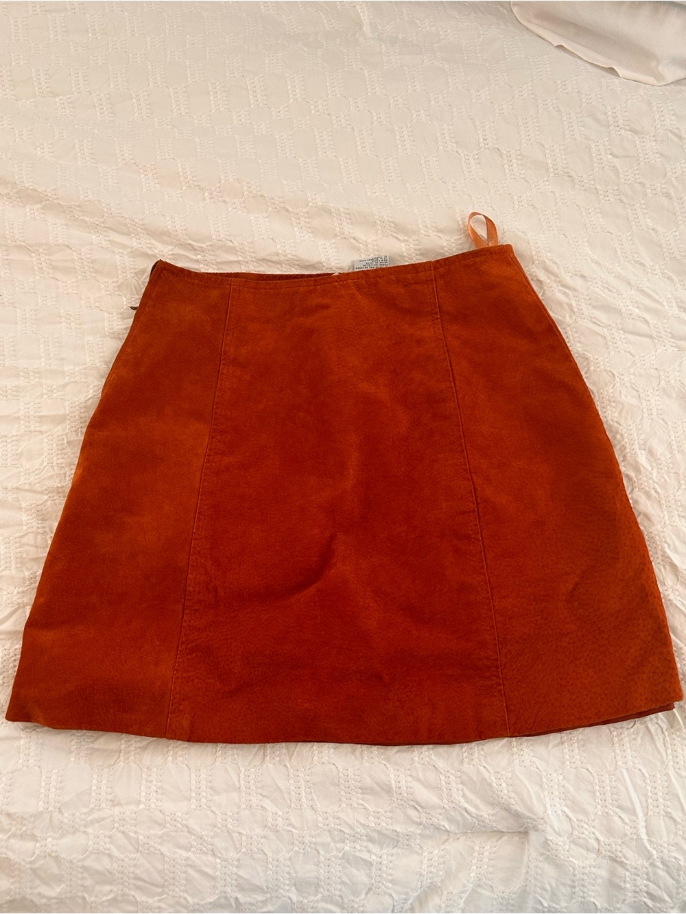 kathy ireland Burnt Orange A-Line Suede Mini Skirt